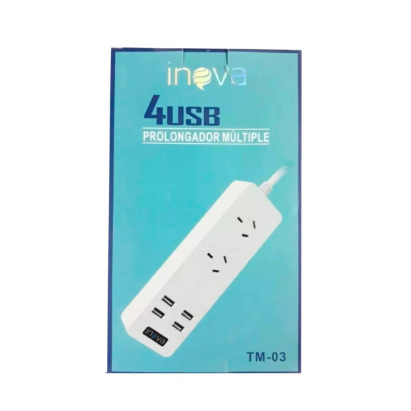 Zapatilla Prolongador Alargue Inova Tm-03 4 usb + 2 tomas 220v