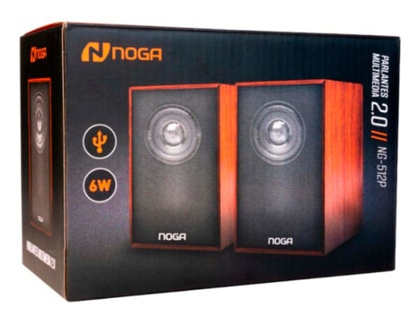 Parlante Noga Net Ng-512p 2.0 Usb Stereo Multimedia Pc Madera 6w - Image 4