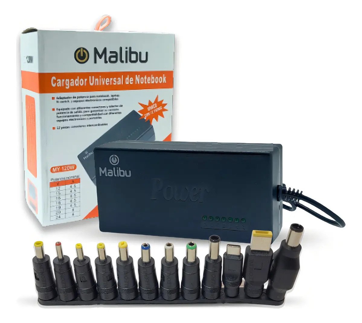 Cargador Notebook Malibu Universal con 12 Pines intercambiables